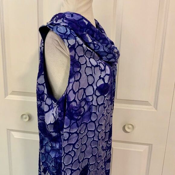 Lane Bryant Purple Blue Abstract Print Sleeveless Swing Dress Size 18 - Picture 8 of 9